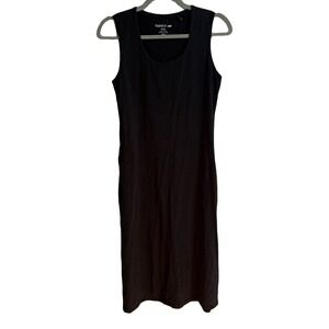 Toad & Co Black Midi Dress Sleeveless Casual Tank Hiking‎ Minimalist Dress Small